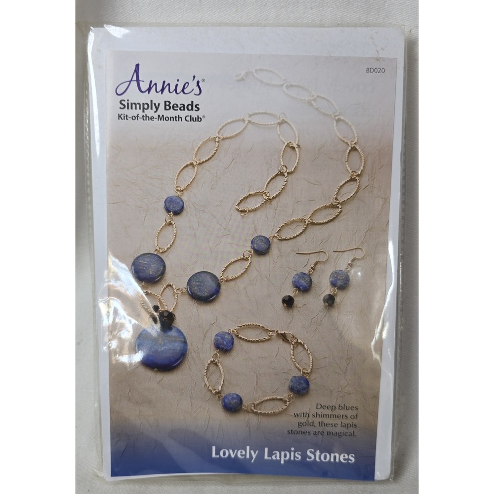 Annie's Simply Beads Kit Of The Month "Lovely Lapis Stones" BD020 Necklace